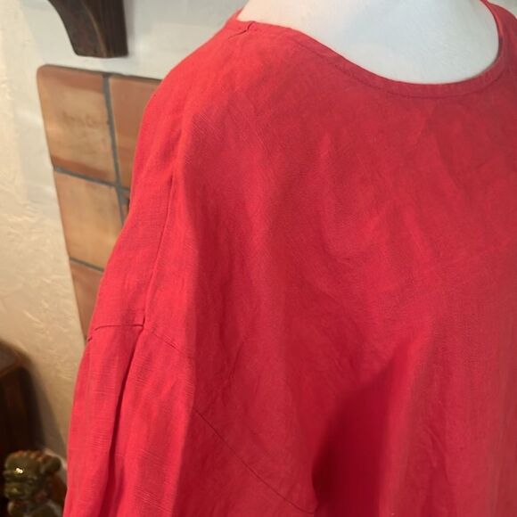 Bryn Walker 2-Piece Linen Set, Red, size L - Picture 3 of 12